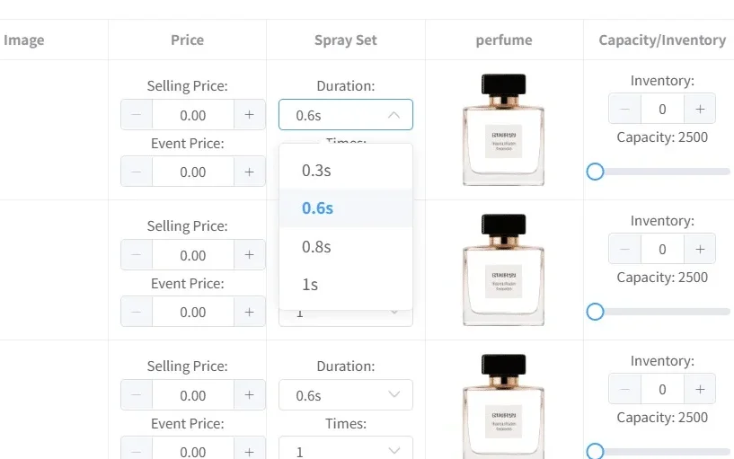 perfume vending machine backend