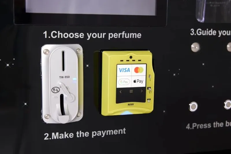 perfume vending machine payment system